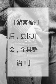 游客被打后，县长开会，全县整治！